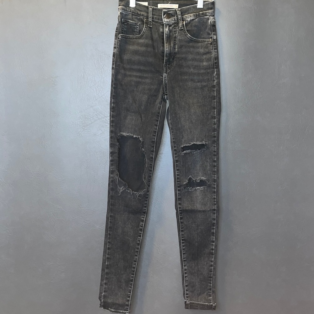 Levi charcoal washed stretchy mile high super skinny jeans 🖤